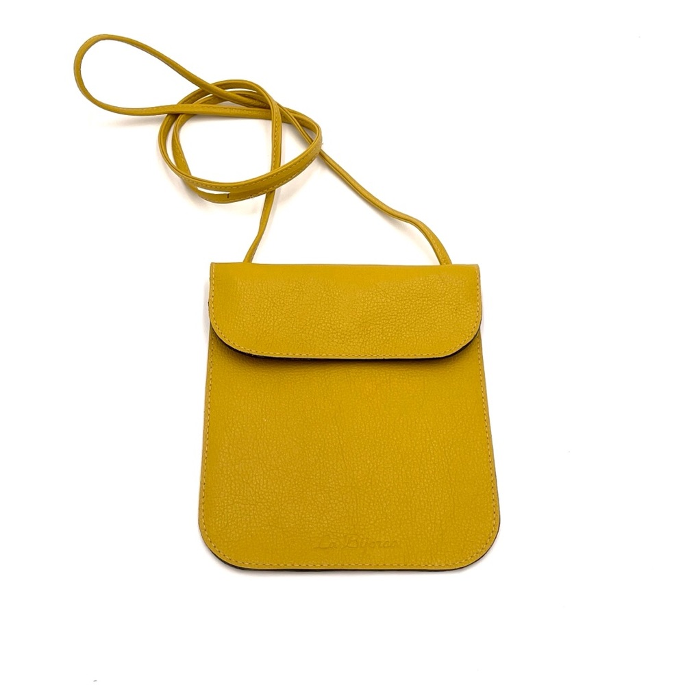 Yellow leather crossbody bag